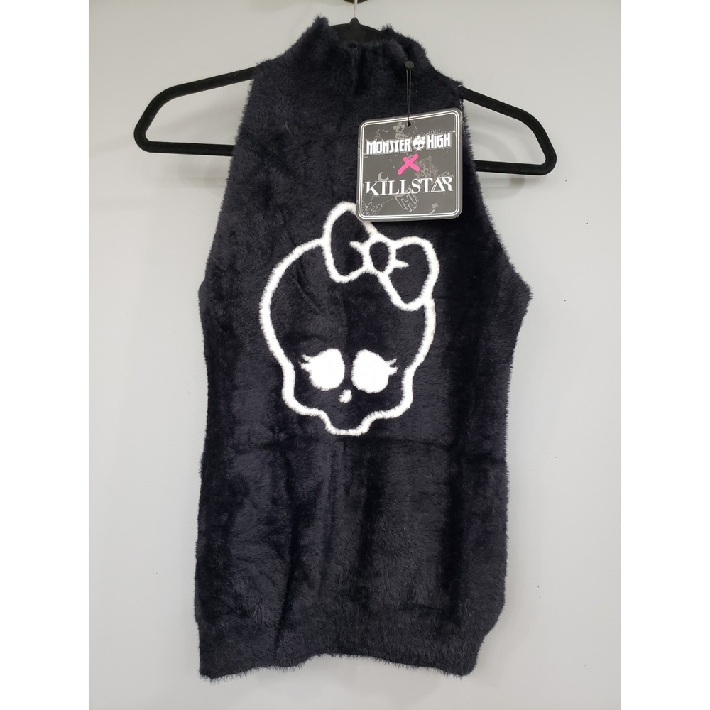 NEW MEDIUM Killstar x Monster High Top Eyelash Knit Mad Science Knitted Vest Fur